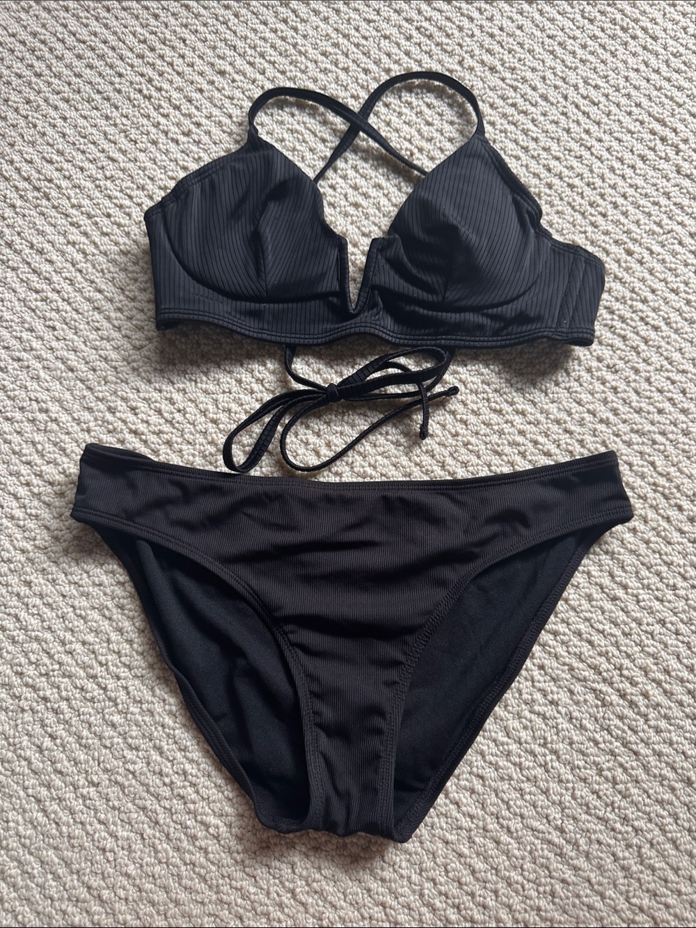 NWOT Shade & Shore Black Bikini Set